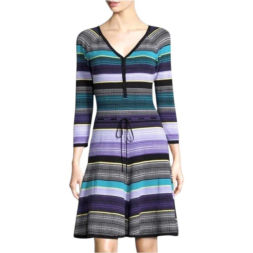 Diane Von Furstenberg Purple Silk Carrigan Sweater Dress NEW